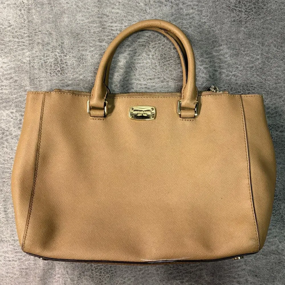 Michael Kors Tan Gold Hardware Tote Handbag